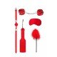 Kit Bondage Iniciante 5pcs Introductory #4 Ouch! Vermelho Kit Bondage Iniciante 5pcs Introductory #4 Ouch! Vermelho