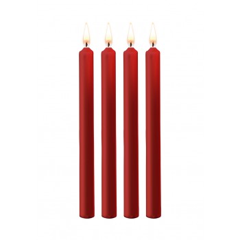 Teasing Wax Candles Large - Parafin - 4-pack - Red