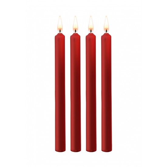 Teasing Wax Candles Large - Parafin - 4-pack - Red