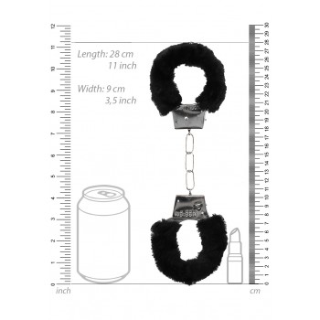 Algemas Pleasure Furry Hand Cuffs Pretas