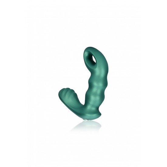 Alcance novos patamares com o massajador vibratório de próstata com nervuras. Com a sua forma estriada, este vibrador silicone preto foi concebido para levar a sua experiência sensorial a novas alturas. O controlo remoto