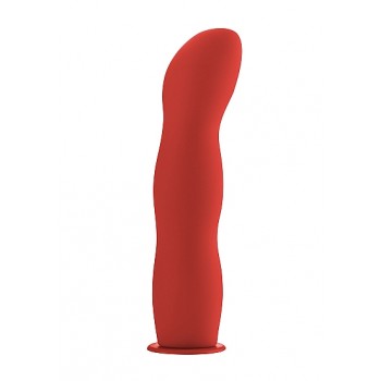 Strap On Deluxe Silicone Dildo Ondulado 20.5cm Vermelho Ouch!