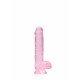 Dildo realistico com testiculos 15cm Rosa - RealRock Este modelo REALROCK CRYSTAL CLEAR foi projetado com bolas realistas para uma experiência realística aprimorada. Todos vêm com uma ventosa resistente para que você possa colá-los em praticamente qualquer superfície