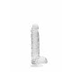 Dildo realistico com testiculos 15cm Transparente - RealRock Este modelo REALROCK CRYSTAL CLEAR foi projetado com bolas realistas para uma experiência realística aprimorada. Todos vêm com uma ventosa resistente para que você possa colá-los em praticamente qualquer superfície lisa.