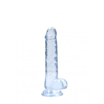 DILDO REALISTA COM TESTICULOS AZUL 17CM