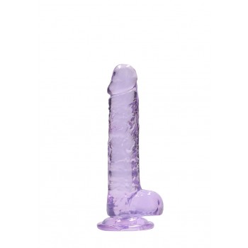 Dildo realistico com testiculos 18cm Lilas - RealRock