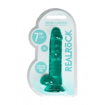 DILDO REALISTICO COM BOLA 17CM TURQUESA