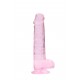 Dildo realistico com testiculos 20cm Rosa - RealRock Este modelo REALROCK CRYSTAL CLEAR foi projetado com bolas realistas para uma experiência realística aprimorada. Todos vêm com uma ventosa resistente para que você possa colá-los em praticamente qualquer superfície