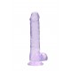 Dildo realistico com testiculos 20cm Lilas - RealRock Este modelo REALROCK CRYSTAL CLEAR foi projetado com bolas realistas para uma experiência realística aprimorada. Todos vêm com uma ventosa resistente para que você possa colá-los em praticamente qualquer superfície lisa.