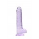 Dildo realistico com testiculos 20cm Lilas - RealRock Este modelo REALROCK CRYSTAL CLEAR foi projetado com bolas realistas para uma experiência realística aprimorada. Todos vêm com uma ventosa resistente para que você possa colá-los em praticamente qualquer superfície lisa.