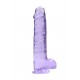 Dildo realistico com testiculos 23cm Lilas - RealRock Este modelo REALROCK CRYSTAL CLEAR foi projetado com bolas realistas para uma experiência realística aprimorada. Todos vêm com uma ventosa resistente para que você possa colá-los em praticamente qualquer superfície