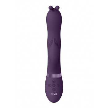 Triple Action Vib. Rabbit Pulse Wave Shaft - Purple