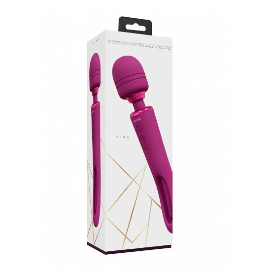 Kiku - Wand com estimulador G-Spot Flapping - Rosa O VKIKU, vibrador e varinha de língua oscilante de ponta dupla, possui uma cabeça de varinha vibratória de 10 funções e um cabo de língua oscilante de 10 funções, tornando-o uma ferramenta de prazer completa e perfeita.&