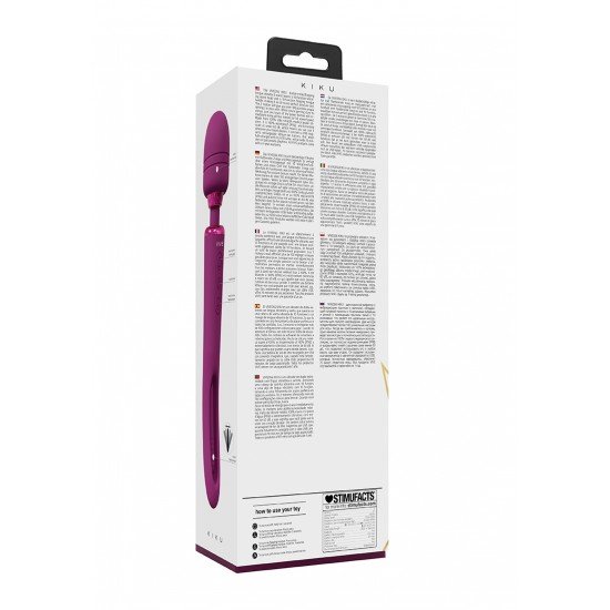 Kiku - Wand com estimulador G-Spot Flapping - Rosa O VKIKU, vibrador e varinha de língua oscilante de ponta dupla, possui uma cabeça de varinha vibratória de 10 funções e um cabo de língua oscilante de 10 funções, tornando-o uma ferramenta de prazer completa e perfeita.&