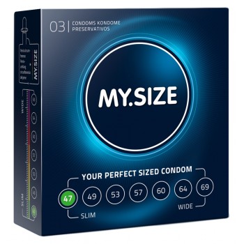 Caixa 3 Preservativos MY.SIZE 47mm