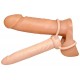 Dildo flexível (, 2,5 cm de diâmetro 16 cm de comprimento) com anel para o pênis (Ø 3 cm) e anel para testículos (O 5 centímetros, elástica). Material: TPR, livre ftalatos.