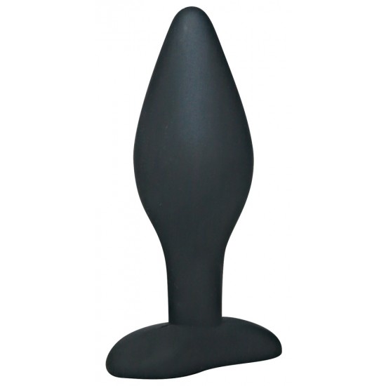 Plug anal com ponta cônica. Superfície de seda para estímulos sem atrito. Com uma grande base. Comprimento total: aprox. 9 centímetros, profundidade de penetração: 7 cm, aprox. 1-2,6 cm de diâmetro. Material: silicone.