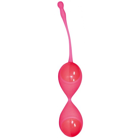 Wearing these love balls inside the vagina can tighten up vaginal muscles and the ones of the pelvic floor. Size: 9 cm long, approx. 3,6 cm diameter. Material: ABS, silicone, free of phthalates according to EU regulation