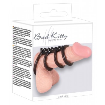 Conjunto 4 Anéis para Pénis Bad Kitty