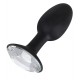 A joia Anal Plug anal flexivel com forma de ovo e com brilhante na ponta. Sem ftalatos