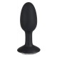 A joia Anal Plug anal flexivel com forma de ovo e com brilhante na ponta. Sem ftalatos