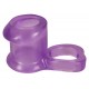 Purple penis sleeve with an integrated testicle ring. Inner Ø of sleeve 2.6 cm, Ø of testicle ring 3 cm - both are very flexible. Material: TPE, phthalate-free according to EU Regulation REACH.