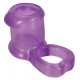 Purple penis sleeve with an integrated testicle ring. Inner Ø of sleeve 2.6 cm, Ø of testicle ring 3 cm - both are very flexible. Material: TPE, phthalate-free according to EU Regulation REACH.