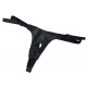 Black open-crotch briefs (S-L) with three soft black dildos. Material: TPR, PVC, polyamide. Natural dildo: 16 cm, Ø 3.5 cm. Anal dildo: 15 cm, Ø 1.5-2.5 cm. G-point dildo: 15 cm, Ø 3.5 cm. Comes with a lubricant sample.