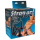 Black open-crotch briefs (S-L) with three soft black dildos. Material: TPR, PVC, polyamide. Natural dildo: 16 cm, Ø 3.5 cm. Anal dildo: 15 cm, Ø 1.5-2.5 cm. G-point dildo: 15 cm, Ø 3.5 cm. Comes with a lubricant sample.