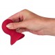 Nipple suckers with pump ball featuring multi-ply pattern. Red. 7 cm long, pumpball Ø 4 cm, contact area Ø 5.5 cm. Material: Silicone with PU coating, phthalate-free according to EU regulation REACH.