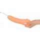Skin-toned penis dildo with a 80 ml liquid capacity to take up any liquid and squirt it out when desired. Massively veined with a flexible body of 21 cm full size. 3.5-4 cm diameter. Material: PVC, free of phthalates acc