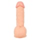 Dildo in a true-to-life, flexible penis shape with pink head, blue veins and testicles. With suction foot. Total length 22 cm, insertion depth 15 cm, Ø 5.1 cm. Material: PVC, phthalate-free according to EU regulation REA