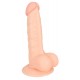 Realistic, skin-coloured dildo with pink glans, pronounced veins and testicles. The dildo´s inner core is hard and its surface is soft. Flexible. With a suction cup. Complete length 17.5 cm, insertion depth 12.5 cm, Ø 2.