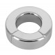 Silver-coloured cock ring/ball stretcher made out of stainless steel. With a magnetic piece to open and close the ring. Inner Ø: 34 mm. Outer Ø: 63 mm. Thickness: 20 mm. Weight: 341 g. Metal.