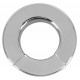 Silver-coloured cock ring/ball stretcher made out of stainless steel. With a magnetic piece to open and close the ring. Inner Ø: 34 mm. Outer Ø: 63 mm. Thickness: 20 mm. Weight: 341 g. Metal.