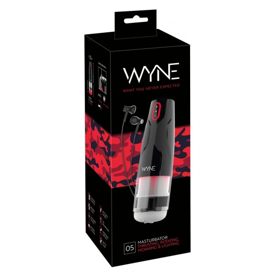 Poderoso masturbador com tampa protetoraRotação esquerda/direita e função de impulso em 10 modosIncluir fones de ouvido para a função de gemidoPode ser iluminado com luzes LED vermelhasManga removível e macia com po