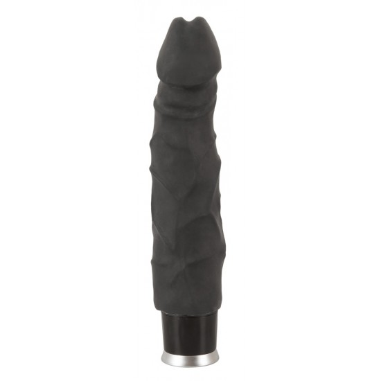 This large black lover will make women go weak at the knees!The flexible realistic looking vibrator with bulging glans doesn´t just look like a real penis, it also feels like that of an exotic lover too because of the sk