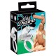 Transparent soft cock ring with double effect: prolonged erections and vibrating clitoral stimulations. Flexible to fit all sizes. Batteries included.