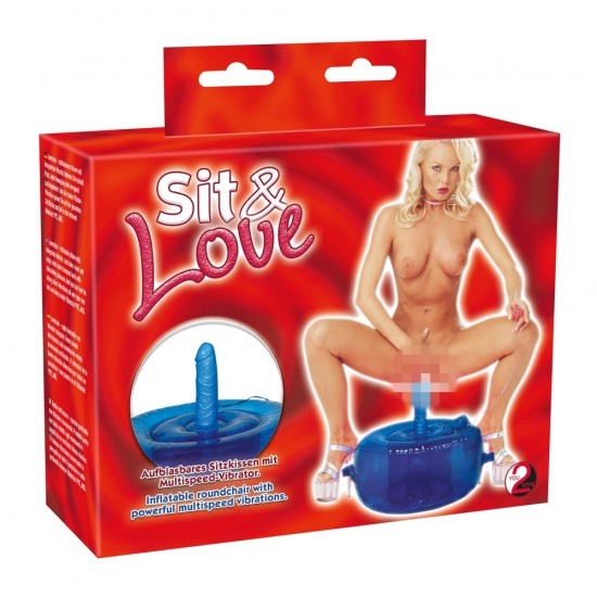 Inflatable blue cushion with robust lateral grips and integrated vibrator. Its silent and powerful vibrations can be felt all over the cushion. Supports up to 100 kg.Cushion: 21 cm, Ø 45 cm. Vibrator: 16 cm, Ø 4 cm.Pleas