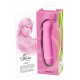 All pink mini-vibrator with curved head and textured shaft. 12.5 cm full size, 2.6-2.9 cm diameter. Seven vibration modes start as you push the button. Material: silicone, free of phthalates according to EU regulation RE