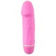 With 7 operating functions!Rose-coloured penis vibrator with abstracted glans and pronounced veining. 7 levels of vibration on the push of a button. Total length 12,5 cm, Ø 2,7-3 cm. Material: silicone, ABS. Without