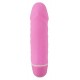 With 7 operating functions!Rose-coloured penis vibrator with abstracted glans and pronounced veining. 7 levels of vibration on the push of a button. Total length 12,5 cm, Ø 2,7-3 cm. Material: silicone, ABS. Without