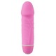 With 7 operating functions!Rose-coloured penis vibrator with abstracted glans and pronounced veining. 7 levels of vibration on the push of a button. Total length 12,5 cm, Ø 2,7-3 cm. Material: silicone, ABS. Without