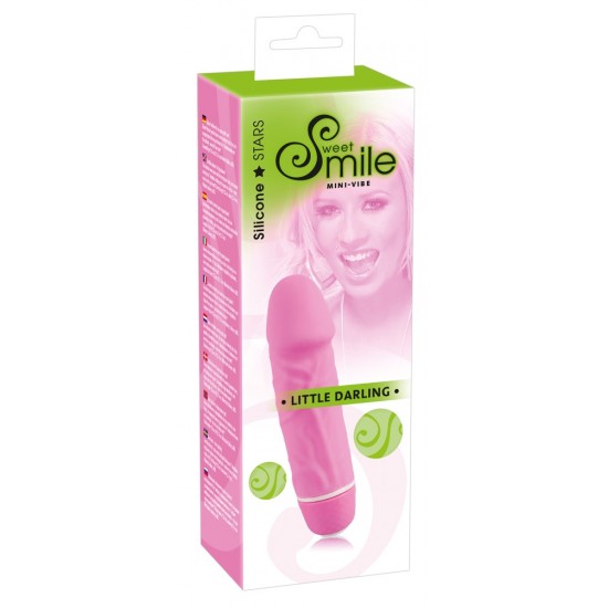 With 7 operating functions!Rose-coloured penis vibrator with abstracted glans and pronounced veining. 7 levels of vibration on the push of a button. Total length 12,5 cm, Ø 2,7-3 cm. Material: silicone, ABS. Without