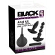 Black set consisting of a plug, anal beads, intimate shower and vibrator, which can be inserted into the plug and anal beads. Plug approx. 15 cm long, Ø 2.1 to 3.5 cm, beads approx. 18 cm long, Ø 1.2 to 3 cm, intimate sh