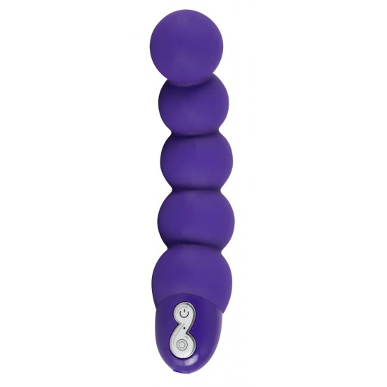 Rechargeable, flexible bead-shaped vibrator with two motors and seven vibration levels. Complete length approx. 18 cm, Ø 3.6 to 4.1 cm. Material: silicone with a polyurethane coating, ABS, phthalate-free according to EU