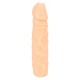 Skin-coloured penis sleeve made out of Nature Skin. With pronounced glans and veins. With a grooved pleasure tunnel and a removable vibro-bullet with Touch Control. The bullet is placed inside the sleeve (at the tip) and