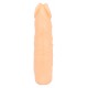 Skin-coloured penis sleeve made out of Nature Skin. With pronounced glans and veins. With a grooved pleasure tunnel and a removable vibro-bullet with Touch Control. The bullet is placed inside the sleeve (at the tip) and