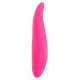 A pink lay-on vibrator in a tongue design. The tongue rotates and shakes. Waterproof. With 8 modes and 2 buttons (On/Off, rotation). Rechargeable with the included USB cable.Complete length 17 cm, Ø 2-3 cm. Material: sil
