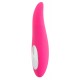A pink lay-on vibrator in a tongue design. The tongue rotates and shakes. Waterproof. With 8 modes and 2 buttons (On/Off, rotation). Rechargeable with the included USB cable.Complete length 17 cm, Ø 2-3 cm. Material: sil
